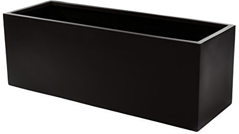 Primrose Garden Outdoor Fibreglass Trough Planter in Matte Black Small 26cm x 80cm (10.2in x 31.5in)