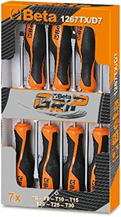 Beta 1267TX/D7 - Serie di 7 chiavi maschio con impugnatura evox per viti con impronta Torx (art. 1267TX)