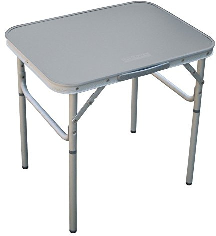 KLEINER CAMPINGTISCH - ALUMINIUM - ZUSAMMENKLAPPBAR - ALUMINIUM TISCHPLATTE - ROBUSTES ALUMINIUMGESTELL - Campingtisch 45 x 58 / 25 x 60 cm - verstellbare Tischbeine - VERTRIEB Holly® Produkte - STABIELO INNOVATIONEN MADE IN GERMANY -