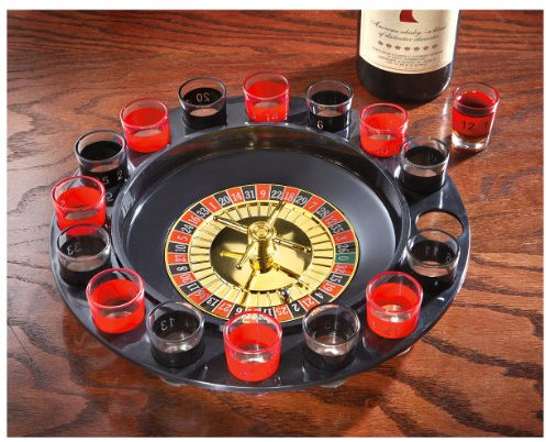 CHH Drinking Roulette Game - Game - Adult - Includes 16 Black and Red Shot Glasses