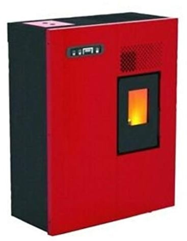 Eva Stampaggi 98016-10 Pellet Camilla Stufa Punto Fuoco, 5.16 KW, Rosso
