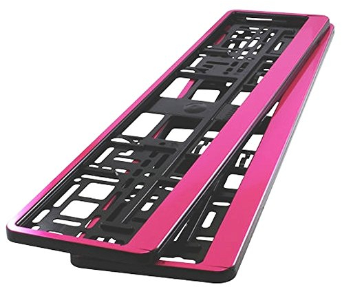Kennzeichenhalter PINK HP passend für deutsche EU standard Kennezichen 520 x 110 mm, 2 Stück NEU