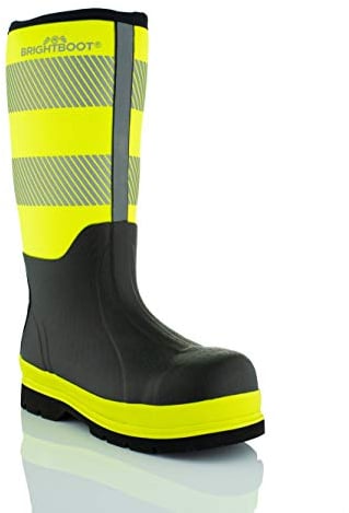 Brightboot Hi Vis Waterproof Safety Boots (9 UK, Yellow)