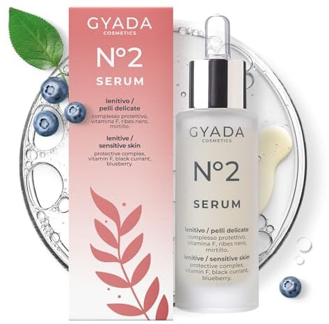 GYADA COSMETICS, Gesichtsserum Nr. 2, beruhigend, für empfindliche Haut, reaktiv, sanft und mit Couperose, beruhigend und schützend, Aloe Vera-Basis, 30 ml
