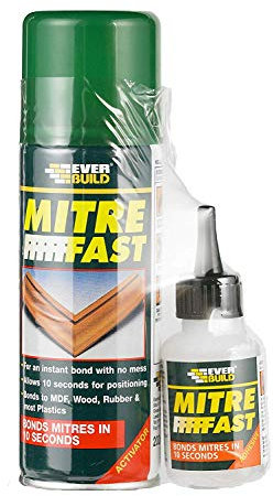 2 X Everbuild MITRE1IND Bonding Mitre Fast Kit Industrial Pack 50g, Clear, 50g/200ml