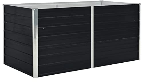 vidaXL Jardinera elevada acero galvanizado gris antracita 160x80x45 cm