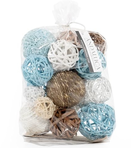ANDALUCA Sacchetto decorativo per vasi con sfere, colore: blu acqua