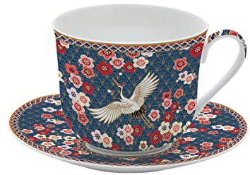 EASY LIFE Coffret Tasse 400ml + sous Tasse en Porcelaine Okinawa