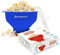 Cuenco plegable de silicona para palomitas de maíz de aire caliente de microondas con tapa y asas (Blue)