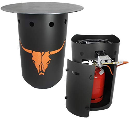 Feuertonne mit Gas Gasbetrieben Feuerschale Feuerplatte Paella Gasbrenner LED (Paella Brenner #464)