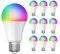 ledscom.de 10 Stück E27 LED RGB Leuchtmittel, A60, warmweiß - kaltweiß (3000-6500 K), 9,4 W, 892lm, Smart Home, WLAN, Alexa, matt