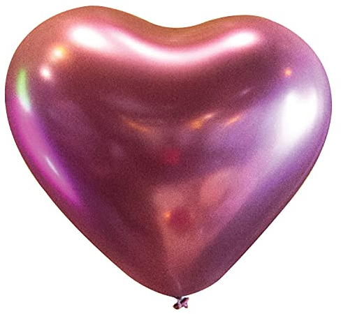 Amscan 9908429 - 50 Latexballons Decorator Herz Satin Luxe Flamingo, Durchmesser 30 cm, Luftballon, metallisch, Dekoration, Geburtstag, Valentinstag, Hochzeit, Lila Metallic