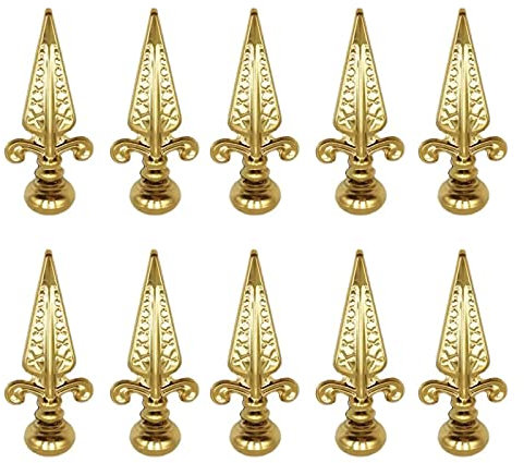 10 pcs Fence Post Cap, 304 Stainless Steel Fence Top Cover Galvanized Picket Edging Protector Cap Replacement for Outdoor Fences Mailboxes Decks Dock,Gold,20x20mm Round Tube
