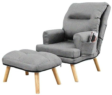 Grekpol-Sessel NEMO, moderner Sessel für Wohnzimmer, Schlafzimmer mit 5-Stufen-Verstellung, skandinavischer Stil (Grau Falcone 21)