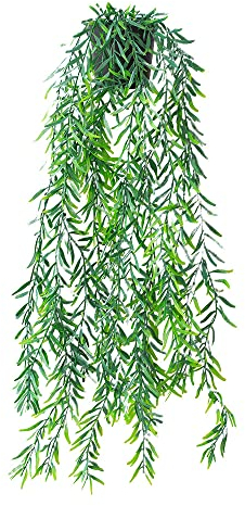 KingYH Künstliche Topfpflanze Hängende Pflanzen 68cm Lang Künstliche Hängepflanzen Blätter mit Töpfen Kunstpflanze Hängend Künstliche Pflanzen Rebe für Hausgarten Wand Küche Veranda Hängekorb Decor