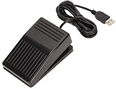 ciciglow Einzelnes Fußschalterpedal, 2 M USB-Fußschalter, Multifunktionales Fußschalter-Pedalkabel, Programmierbar für Tastatur, Maus, PC, Laptop