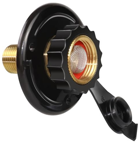 Bride d'entrée d'eau de rechange pour camping-car - Bride d'entrée d'eau de ville en laiton avec clapet anti-retour NPT mâle de 1,27 cm NPT - Raccordement d'eau de ville pour camping-car, remorque