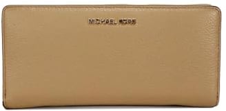 Michael Kors Grand portefeuille continental avec dragonne en cuir pour femme, camel, taille unique