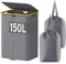 Lifewit 150L Pfandflaschen Sammelbehälter 2 fächer mit Deckel, Groß Pfandflaschen Behälter 2 Tragetasche für ErhaltenFlaschensammler eignet Sich für Küche, Küche Abstellraum Flaschentasche, Grau