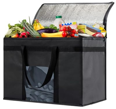 Faltbare Kühltasche Einkaufstasche groß mitkühlfach Thermo für Büro Arbeit Outdoor Reisen Ideal als Isoliertasche,Stands Upright, Collapsible, Sustainable