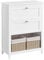 VASAGLE Bathroom Cabinet, Storage Cabinet, 2 Drawers with 1 Set of Adjustable Dividers, 2 Baskets, Side Board, 30 x 60 x 80 cm, Cloud White BBC545W02