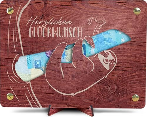 Faultier - XL Geldgeschenk aus Holz inkl. Ständer | Faultier Geschenk, Faultier Deko, Geldgeschenke, Wunscherfüller, Geldgeschenk Geburtstag, Geldgeschenke Geburtstag, Geburtstagskarte