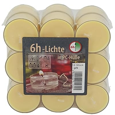 18 Stück Gala Duft Teelichte mit leichtem Zitrus Duft Teelichter Duftteelichter Kerze 60049