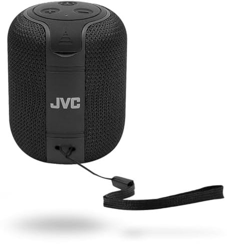 JVC Portable Gumy Wireless Speaker with Surround Sound, Bluetooth 5.3, Lightweight, TWS Capability, USB-C, up to 15-Hour Battery Life - SPSG1BTB (Black)