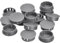 QUARKZMAN Bouchon de Trou en Plastique 32mm/1.26, 16Pcs Type Encastré, Cache Trou Bouchon de Verrouillage à Pression Ronde pour Meubles, Embouts d'Insertion de Panneaux, Gris