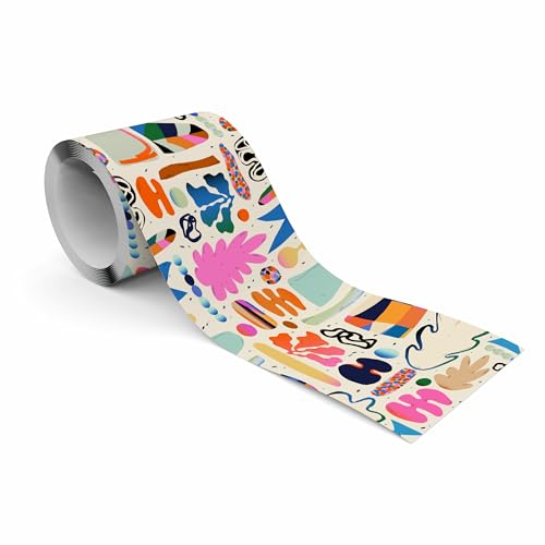 Muralo - Selbstklebende Bordüre - Tapetenbordüre Wandbördure - Dekorative Wandtatto für Wände, Möbel, Decken, Tapeten, Wandverkleidungen, Türen - Abstrakte Zeichnungen - Br.10cm x Hö.300cm