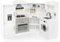 COSTWAY Kids Corner Play Kitchen, 9-in-1 Wooden Pretend Cooking Playset with Realistic Lights & Sounds, Accessory Utensils, Children's Chef Role Play Set for Boys Girls (White)