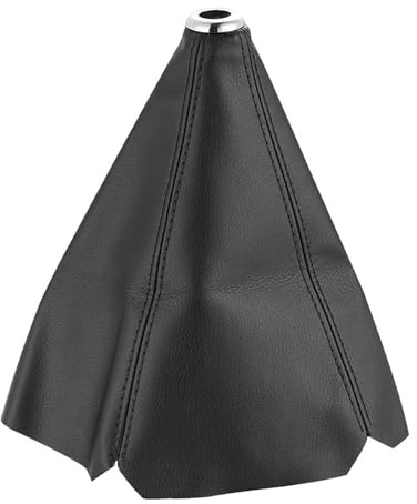 Juttzzei Universal Schaltsack, 26*1.5cm Auto Schaltknauf Abdeckung, Schalthebel Staubschutzhülle, Schaltknauf Tasche, Hochwertig PU Leder Schaltknauf Griffschutz für Die Meisten Auto - Schwarze Nähte