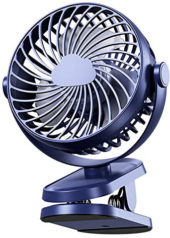 Mini Ventilador USB Azul con Clip de Mano Conveniente y Ultra silencioso, Ventilador portátil para Estudiantes, Bonito Ventilador pequeño #1NE07