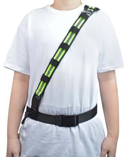 HYSHIKRA Universal Adjustable Radio Shoulder Strap, Microphone Nylon Holder with Reflective Stripe and Radio Pouch Hook for Baofeng Kenwood Yaesu Motorola Radio(With Metal Mic Holder)