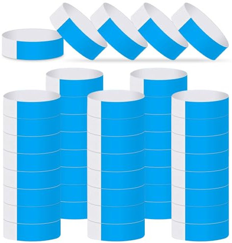 300 Stück Eintrittsbänder, Papier-Armbänder Partybänder Wasserdichte Wasserfeste Papierarmbänder für Partys Festivals Konzerte und Wasserparks(Blau)