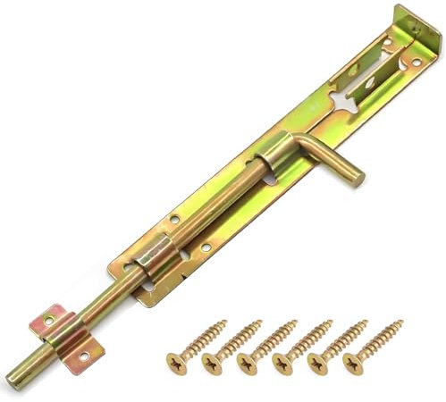12 Heavy Duty Door Bolt, Gate Drop Bolt, Rust Resistant Slide Gate Latch for Wooden Gates, Sheds, Fences, Barns & Garden Doors – Galvanized, Durable, Rust-Resistant
