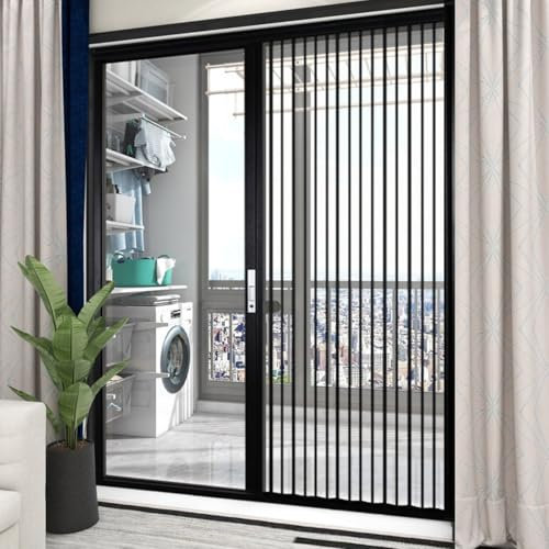 Porte a libro Porta pieghevole con maniglie e vetro, Porta a fisarmonica interna personalizzabile per cucina/bagno/camera da letto con serratura, Kit porta divisoria per ambienti(55x180cm/1.8x5.9ft)