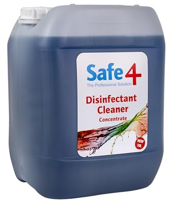 Safe4 Professional Disinfectant Concentrate - Enhanced Formulation,UK Manufactured,for Effective Virus & Bacteria Protection in Professional & Animal Care Settings (10L, Mint)