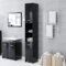 ShGaxin Armoire de salle de bain en contreplaqué noir brillant 30 x 30 x 183,5 cm, meubles de salle de bain, meubles d'armoire, meuble de salle de bains auxiliaire, petite armoire - 802598