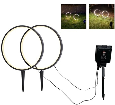 Northpoint 2er-Set Solar LED Wegeleuchte Gartenleuchte Außenbeleuchtung warmweiß wasserdicht mit Solar Panel 1200mAh wiederaufladbarer Akku