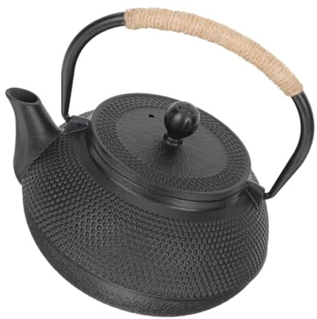 VERDANVERSE Tetera De Hierro Fundido De Estilo Chino Apta Para Cocinas De Inducción y Gas Tetera Portátil Para Infusiones De Té Mango Anti-escaldante y Elegante Diseño Vintage