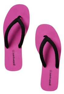 Goldenpoint Donna Accessori Mare Serie Bicolore - Ciabatte Infradito in Spugna Tinta Unita Bicolor Misura Piede 37 Colore Fucsia e Nero