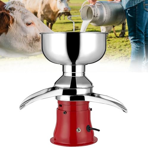 Separatore Elettrico di Panna per Latte Fresco per Latte Vaccino, Separatore di Panna e Burro da 50 L/H con capacità della Ciotola di 5 L, Separatore di Panna di Latte per Agricoltori