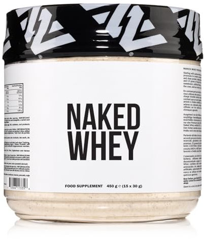 Naked Whey Protein Supplement Powder, Unflavored, GMO Free, Soy Free, Gluten Free Aid Muscle Growth and Recovery 450g