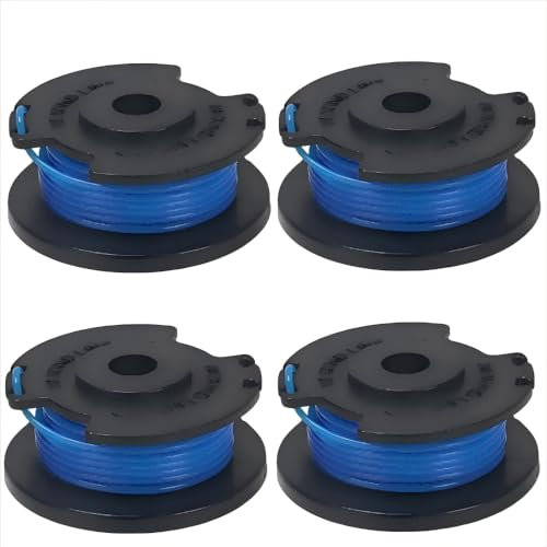 Lolwwglm 4 Stück RAC124 Rasentrimmerspule Ersatz – 1,6 mm Trimmerfaden kompatibel mit Ryobi OLT1832, RLT183215, RLT2925, RLT1825M13, OLT1831, RLT1830LI (18V, 24V, 40V ONE+ Akku-Rasentrimmer)