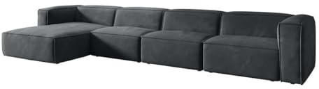 Luxusbetten24 Designer Sofa Comfy L Maxi in Samt Grau Links