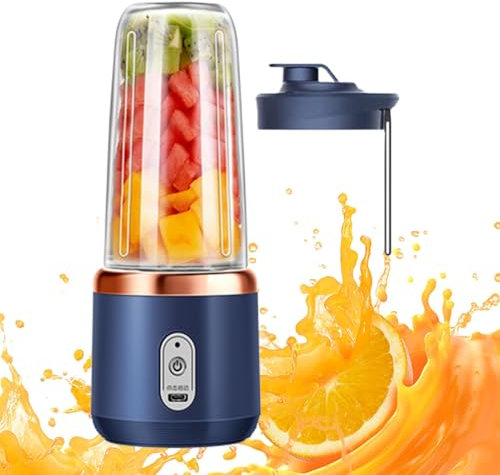 Portable Juicer Cup, Portable Travel Blender, Rechargeable Juice Mixer Bottle Travel Juicer for Shakes Sports Gym Kitchen Home Breakfast Camping Outdoor Beach Commercial