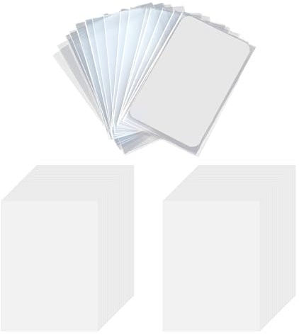 150 Packs Penny Sleeves,Trading Card Sleeves 59x90mm Ultra Thick 200 Micron Card Protectors for Idol Photo Cards Polaroid Trading Cards Durable CPP Clear Unsealable Sleeves PVC-Free Acid-Free