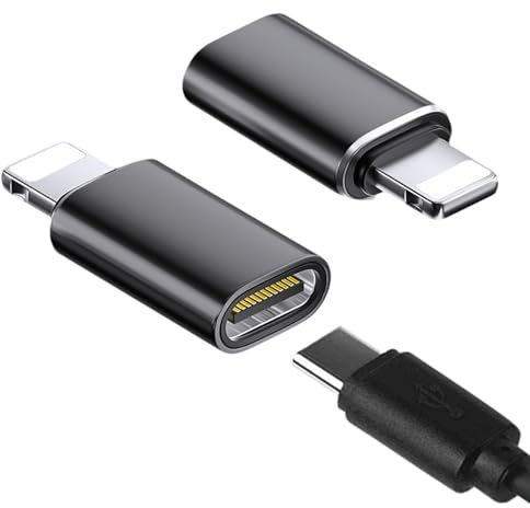 2 Pcs 27W USB C to Lightning Adapter, USB C Female to Lightning Male Adapter Supports 27W PD Fast Charging Compatible with iPhone 14/13/12/11/iPad/Airpods, Not for Headphone/Audio/OTG