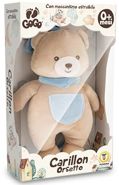 Teorema Giocattoli, Spieluhr für Neugeborene, waschbarer Bär, 0-3 Monate mit Schlaflied, weiches Plüschtier von 25 cm mit abnehmbarem Mechanismus, Geschenkidee zur Geburt